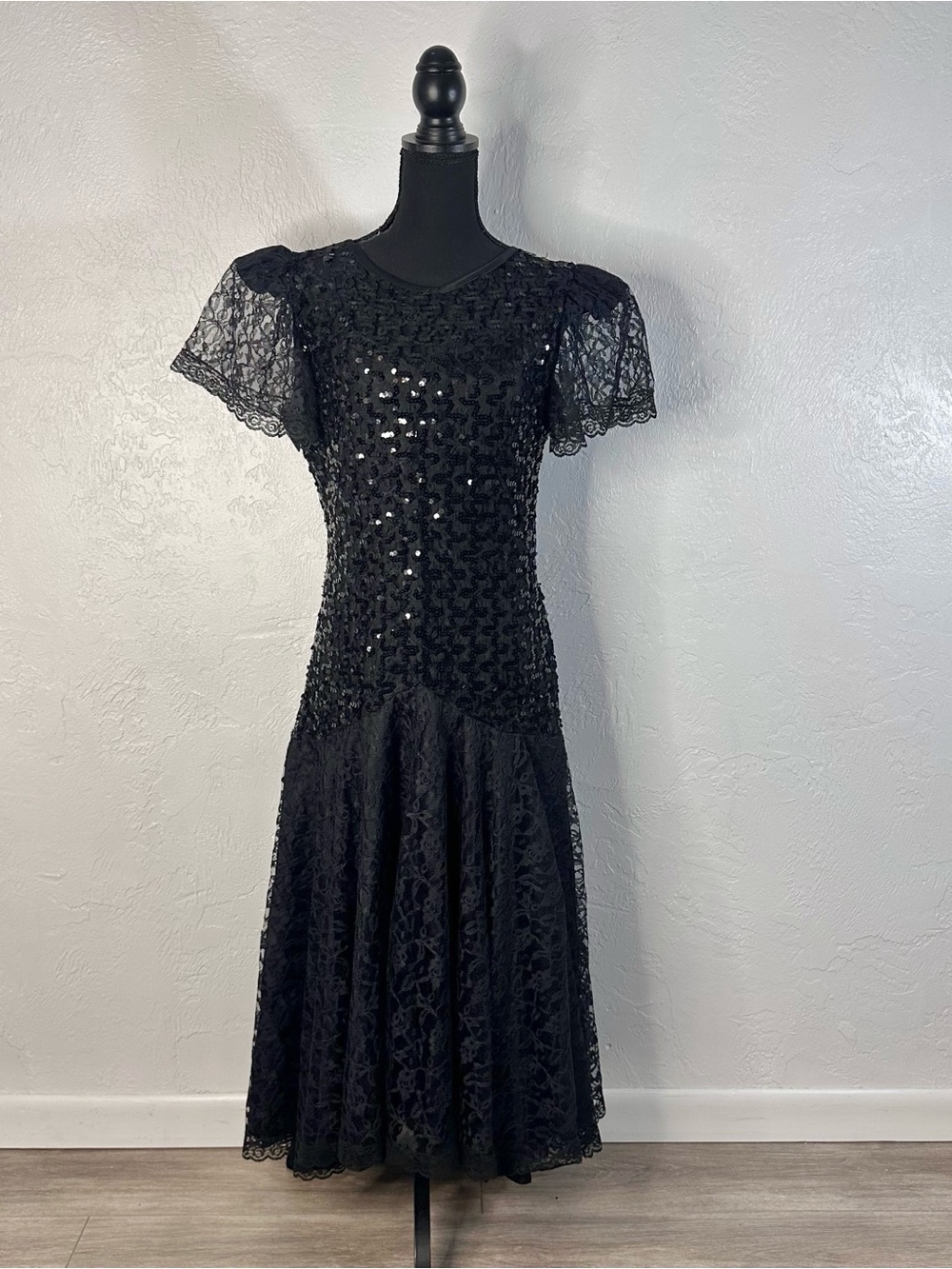 Vintage Night Move black sequin dress